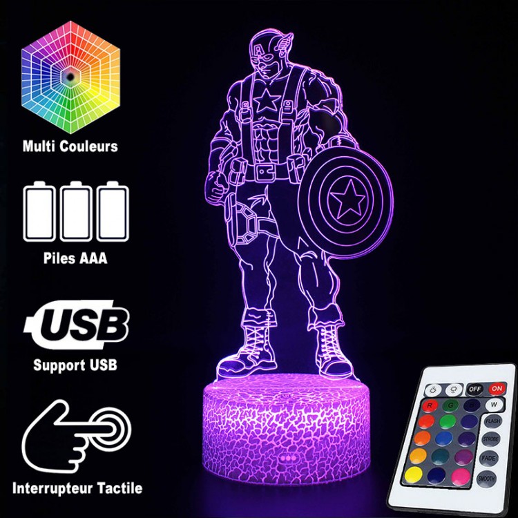 Lisslune | 3D Lamp Marvel Captain America