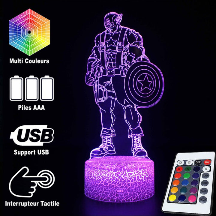 Lisslune | 3D Lamp Marvel Captain America