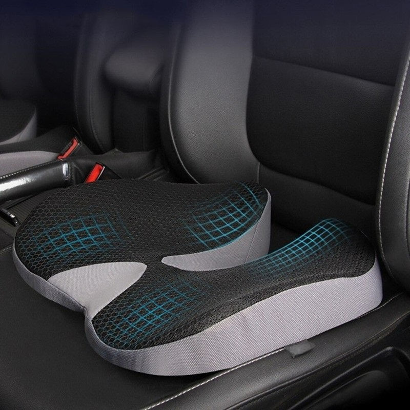 Lisslune | Ergonomic Memory Foam Car Seat Cushion – Tailbone & Sciatica Support Pillow