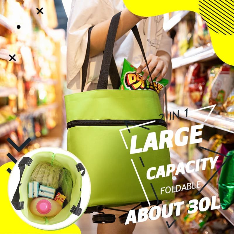 Lisslune | CarryFlex – 2-in-1 Convertible Shopping Bag with Wheels
