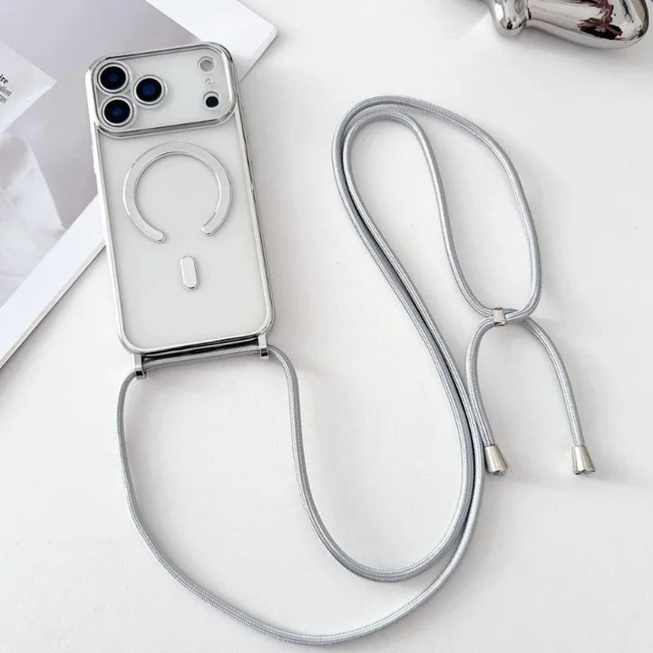 Lisslune | CarryLink – Adjustable Phone Lanyard with Clear MagSafe Case