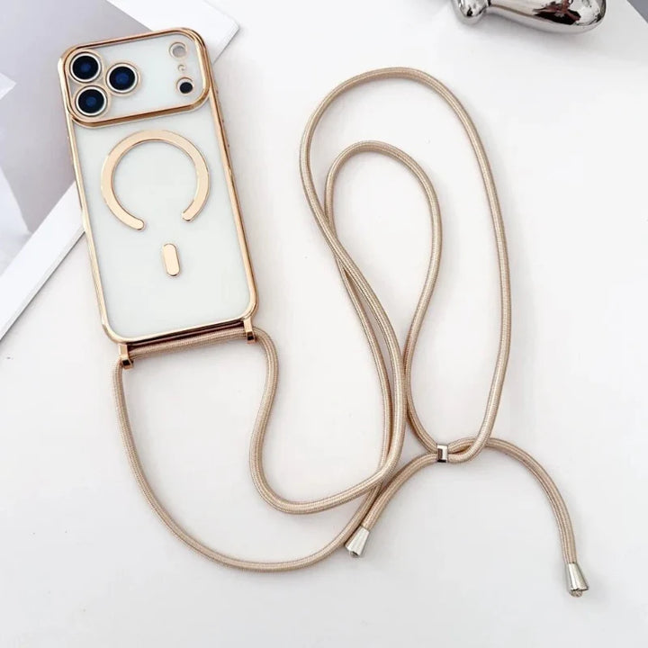 Lisslune | CarryLink – Adjustable Phone Lanyard with Clear MagSafe Case