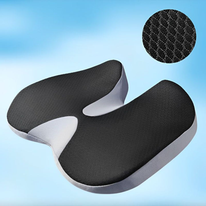 Lisslune | Ergonomic Memory Foam Car Seat Cushion – Tailbone & Sciatica Support Pillow