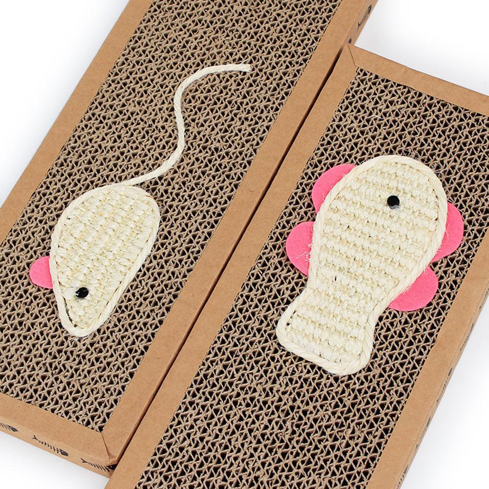 Lisslune | Interactive cat scratching board with mouse/fish design and comfortable bed function