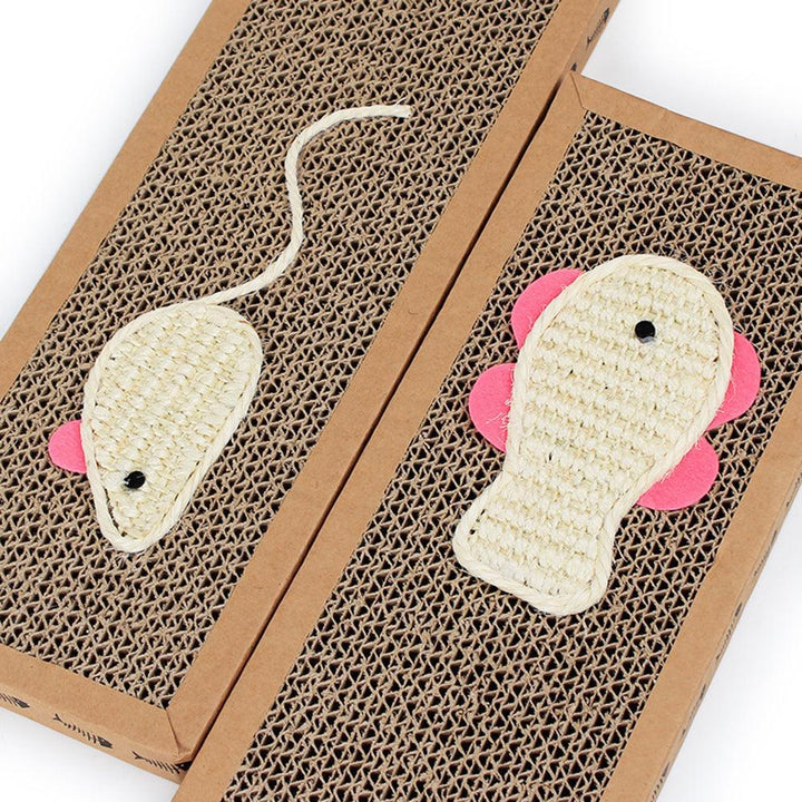 Lisslune | Interactive cat scratching board with mouse/fish design and comfortable bed function