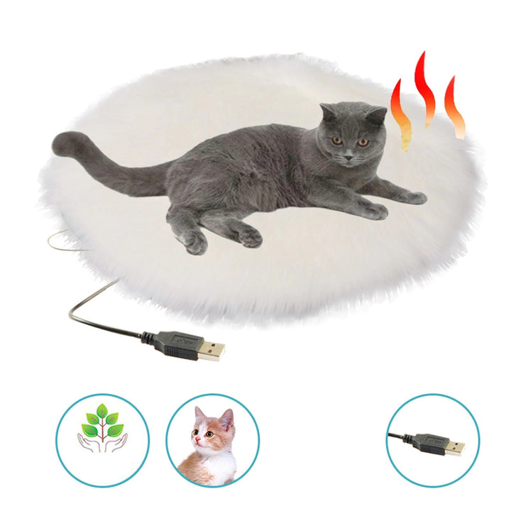 Lisslune | USB heated plush cat bed - Constant temperature & Portable winter cushion