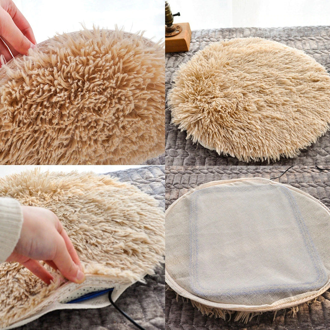 Lisslune | USB heated plush cat bed - Constant temperature & Portable winter cushion