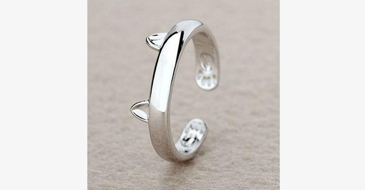 Lisslune | Cat Ring Fashion Jewelry - Stainless Steel Silver Coated Ring with Unique Design