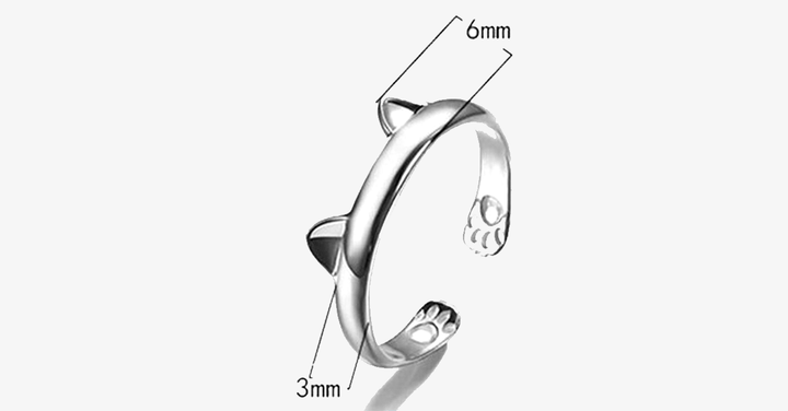 Lisslune | Cat Ring Fashion Jewelry - Stainless Steel Silver Coated Ring with Unique Design