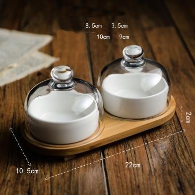 Lisslune | Ceramic Glass Lid Snack Plate