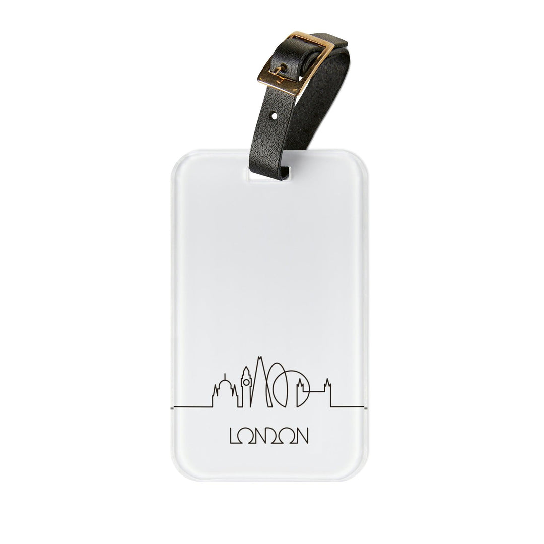 Lisslune | Elegant Explorer's London Luxe Acrylic Luggage Tag Set with Adjustable Leather Strap - Travel in Style!