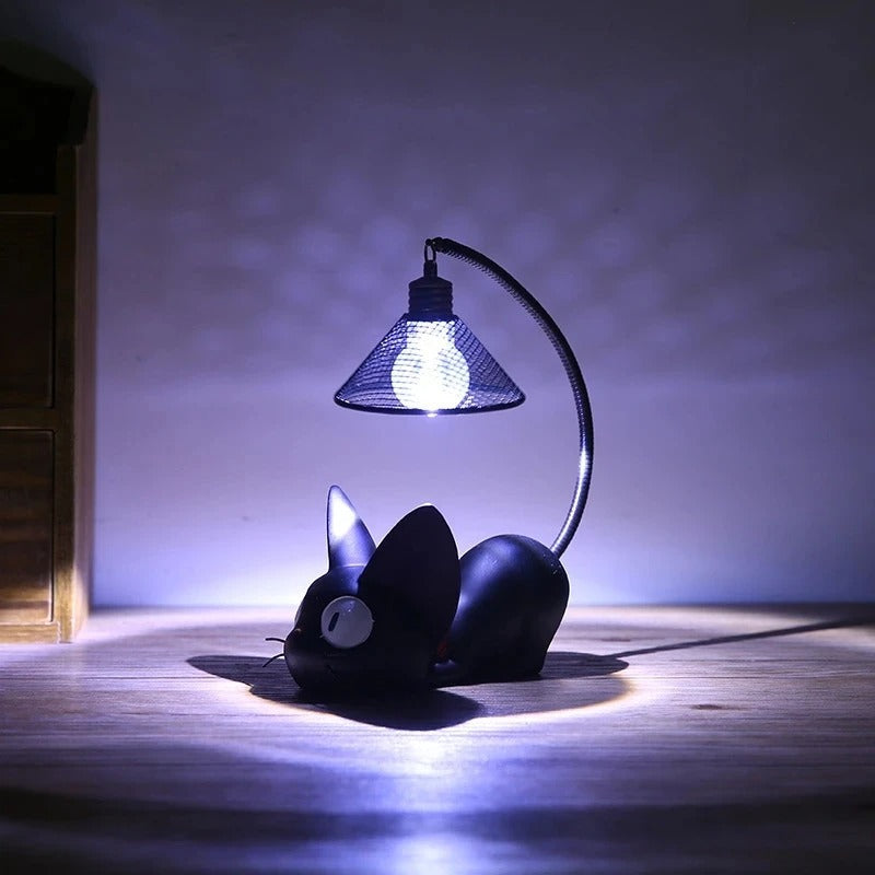 Lisslune | LumiPaws – Pretty black cat lamp with flexible tail light