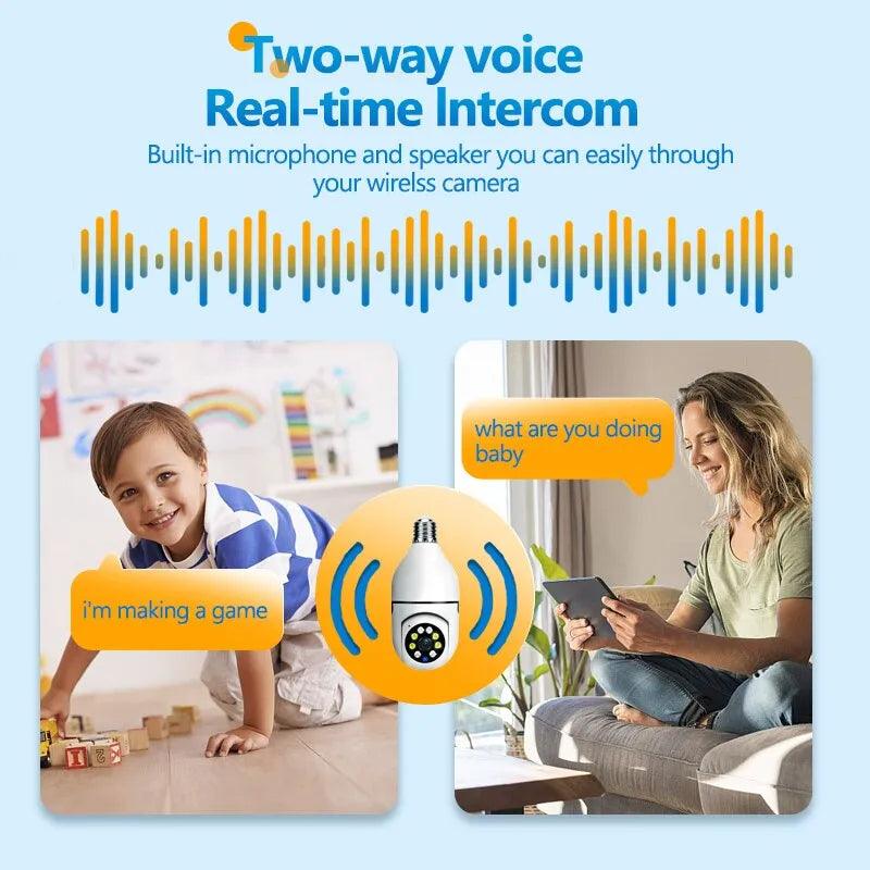 Lisslune | 360-Degree Smart Wireless Bulb Camera for Enhanced Surveillance at Home or in the Office