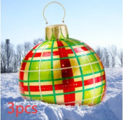 Lisslune | Inflatable Christmas Ball Outdoor Decoration 60cm – Weather Resistant PVC Christmas Decoration