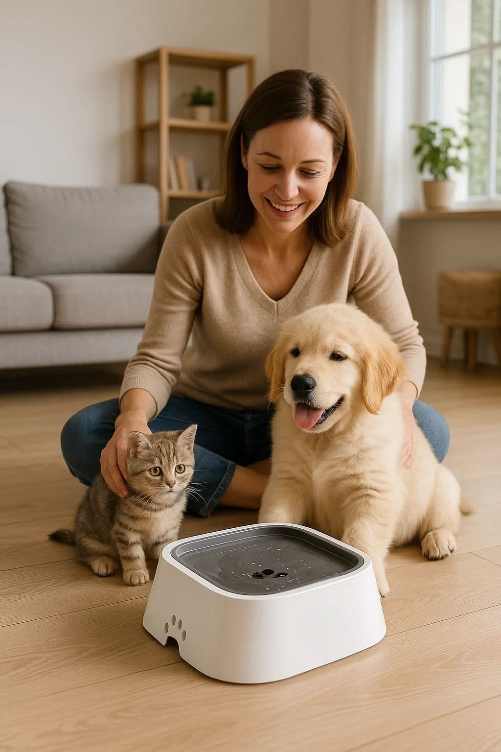 Lisslune | DrinkGuard – Anti-Spill Water Bowl for Clean Floors