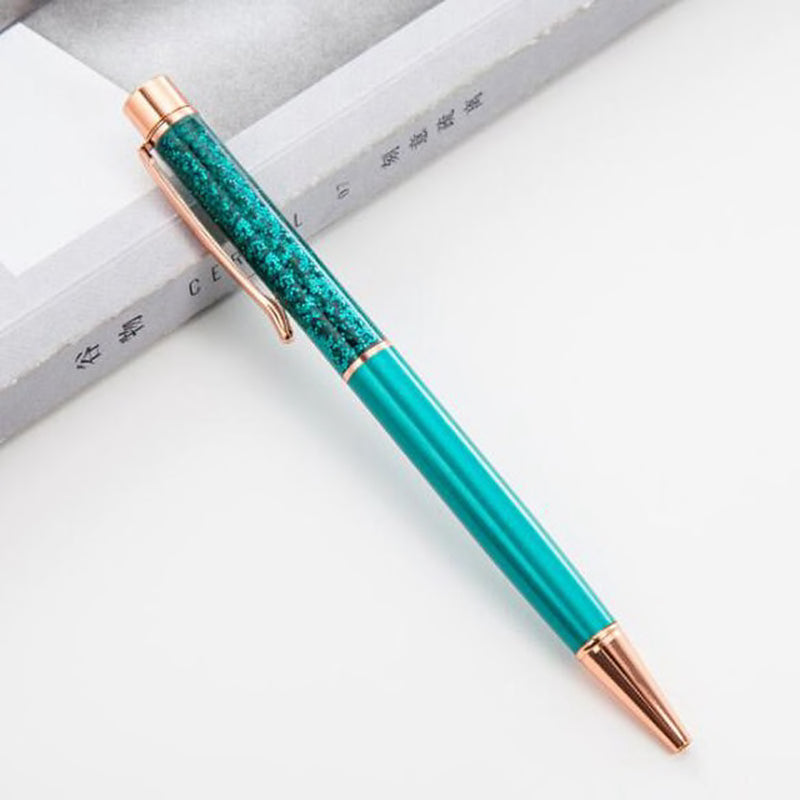 Lisslune | 1Pc New Gold Foil Pens Metal Ballpoint Pens Office Birthday Gifts Ballpoint Pen Engraved Names Private Laser Customize Logo Pen