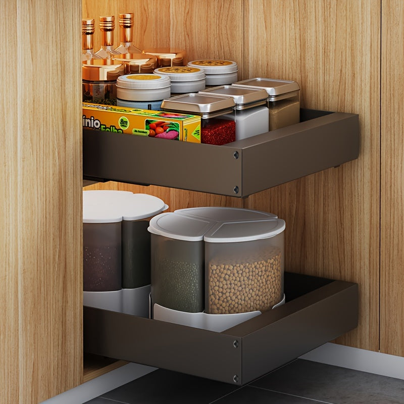 Lisslune | Lina Pull-Out Kitchen Cabinet Organiser – Space-Saving Sliding Pantry Storage Rack