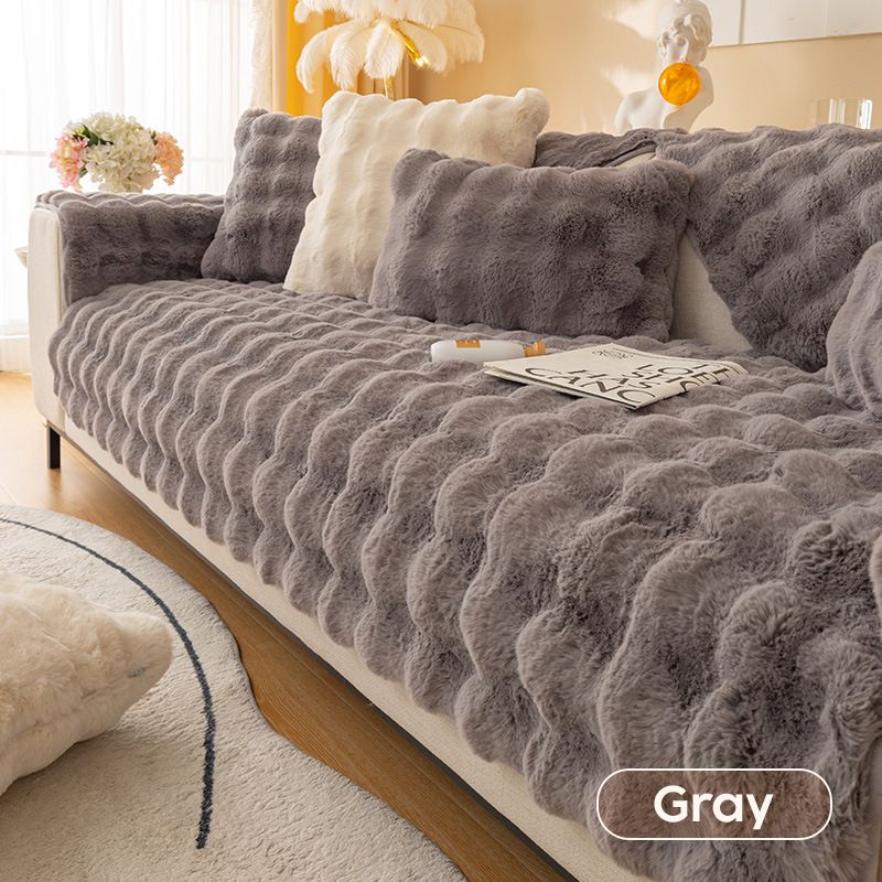 Lisslune | thick rabbit plush sofa cover