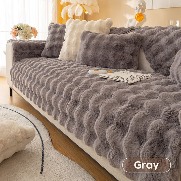 Lisslune | thick rabbit plush sofa cover
