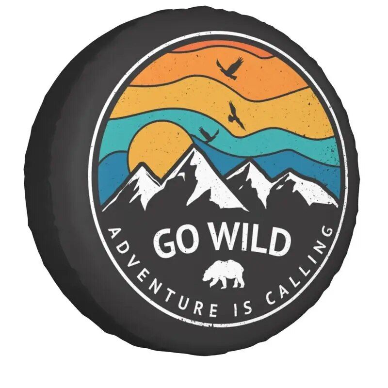 Lisslune | Universal adventure-ready SUV and trailer spare tire cover - Durable weather-resistant protection 14", 15", 16", 17" inches