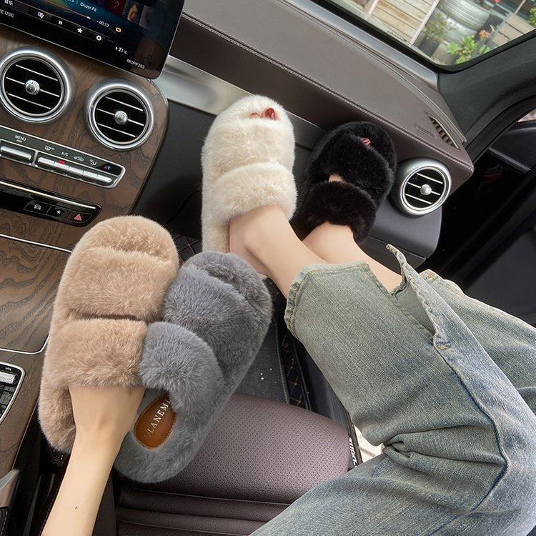 Lisslune | Leisure Fleece-lined Platform Slippers