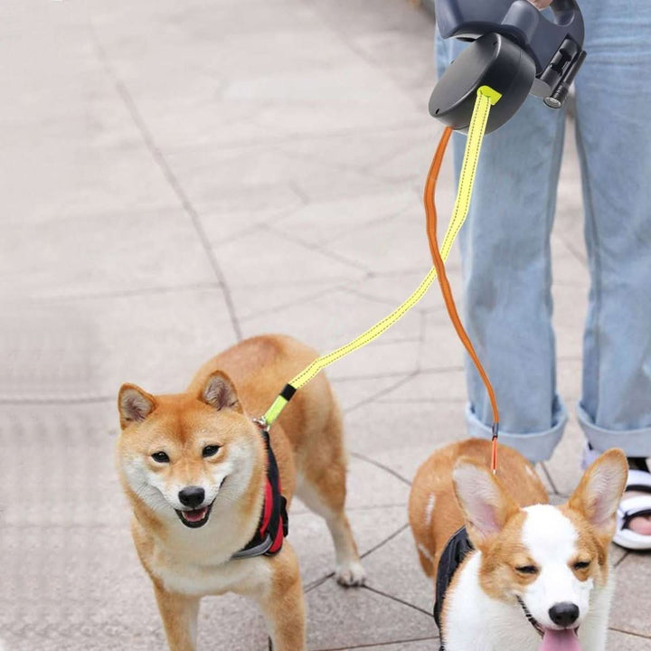 Lisslune | PROPET DUO – Retractable leash for two dogs with LED light for safe walks