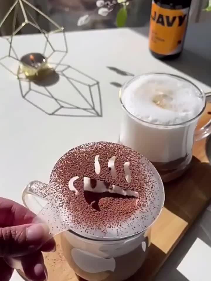 Lisslune | 19-piece Latte Art and Cake Decoration Template Set