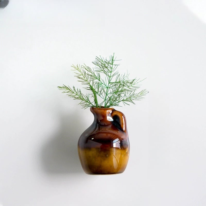 Lisslune | 3-piece set mini plant vases magnets for decorative and fresh accents