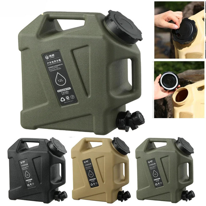Lisslune | Portable 12L water container with tap – Sturdy canister for outdoor and camping