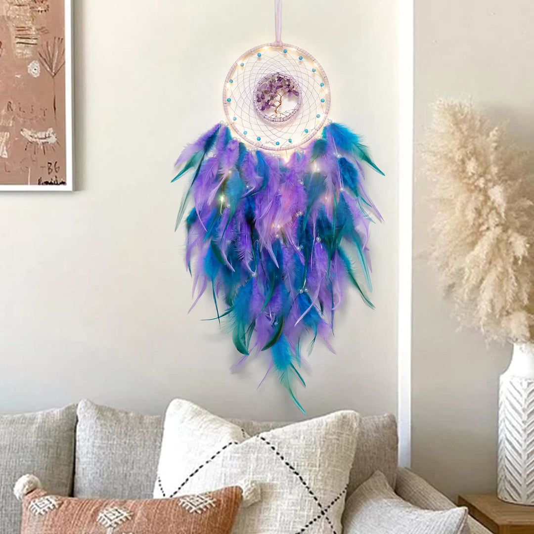 Lisslune | Frendorf Crystal Tree of Life Feather Glow Dreamcatcher