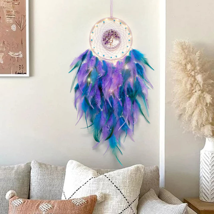 Lisslune | Frendorf Crystal Tree of Life Feather Glow Dreamcatcher