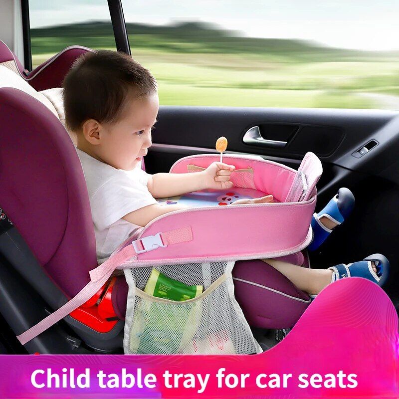 Lisslune | Child Braided Travel Board - Activity & Play Car Seat Organizer with Device Holder