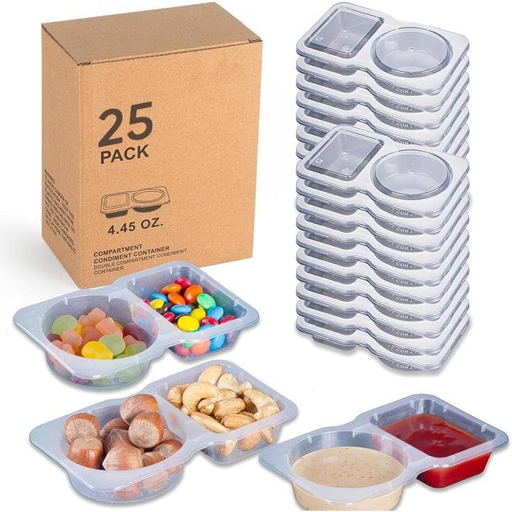 Lisslune | Double Compartment Snack Containers with Lids