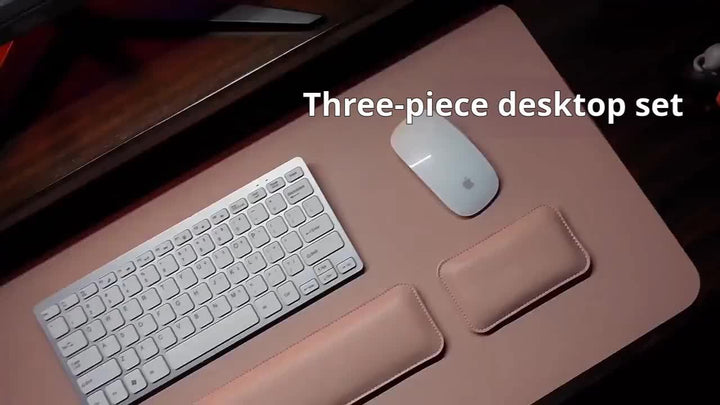 Lisslune | Three-Piece Desk Set made of PU Leather - With Pad and Wrist Supports
