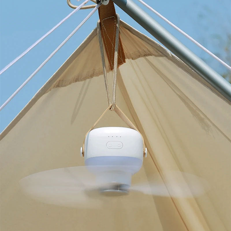 Lisslune | Mini portable ceiling fan with LED light & remote control – 4 speeds, USB rechargeable