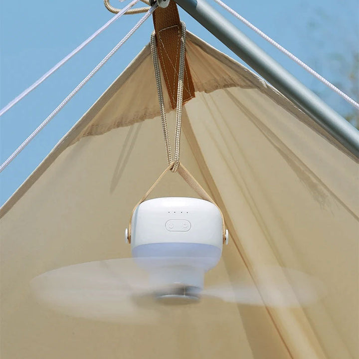 Lisslune | Mini portable ceiling fan with LED light & remote control – 4 speeds, USB rechargeable