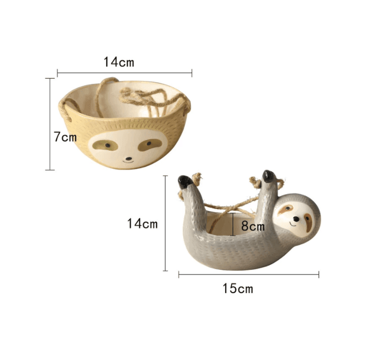 Lisslune | Ceramic Sloth Hanging Plant Pots