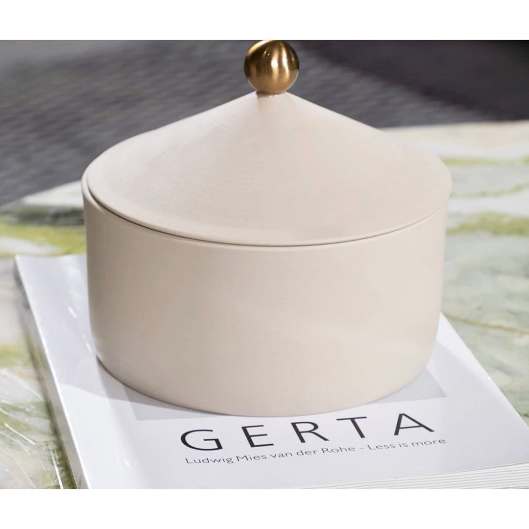 Lisslune | Ceramic Storage Candle Container with Lid