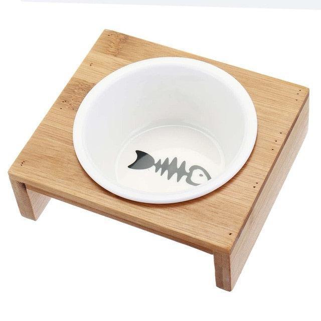 Lisslune | Sustainable Bamboo Cat Bowl Set for Environmentally Conscious Pet Owners