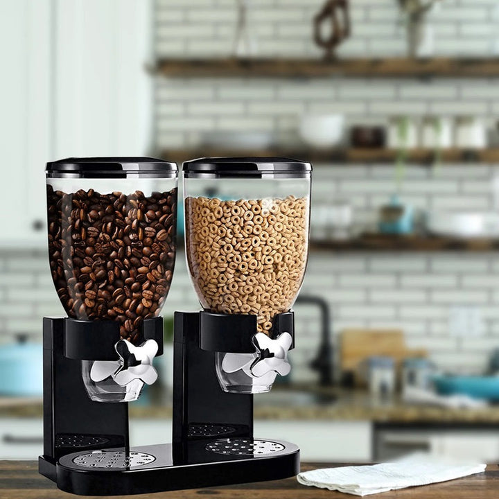 Lisslune | Dual Cereal Dispenser, Dry Food Storage Container for Easy Dispensing