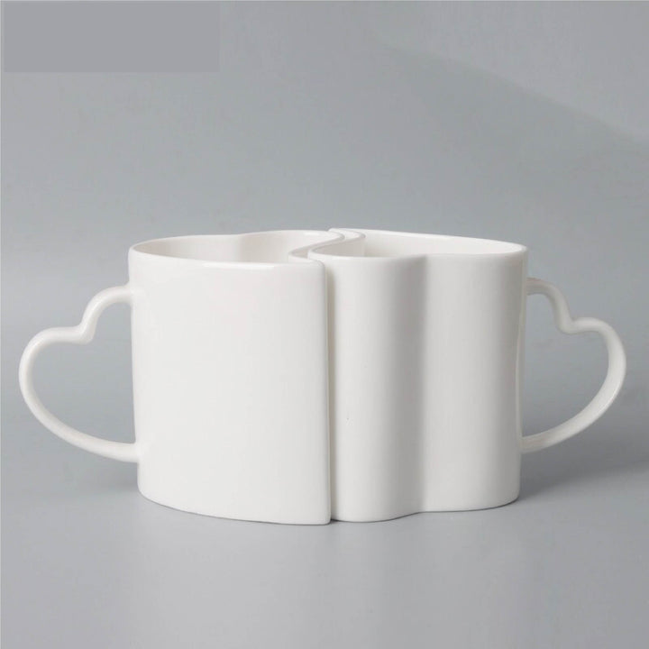 Lisslune | 2pcs Valentines day Heart Shape Couple Mug