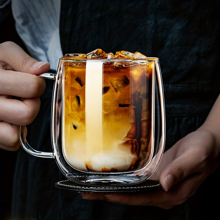 Lisslune | ThermoSip Double-walled Glass Mug – Borosilicate Glass, Heat Resistant & Elegant