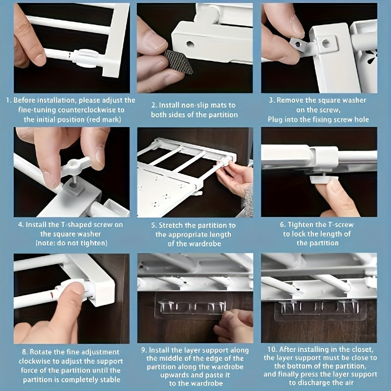 Skorter | FlexRack - Adjustable Wall-Mounted Storage Shelf with Retrac ...