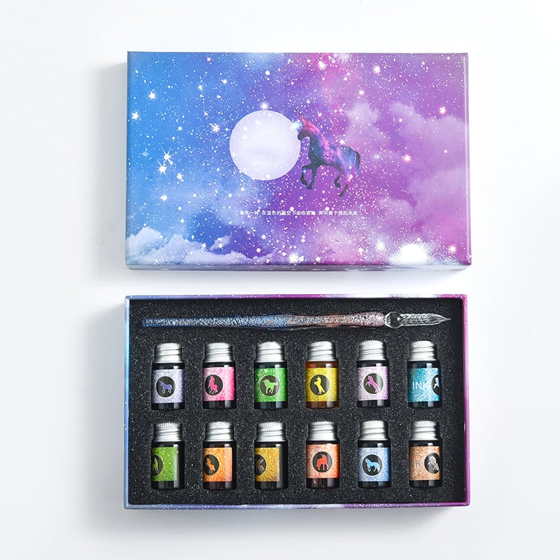 Lisslune | Calligraphy Glass Dip Pen Ink Set