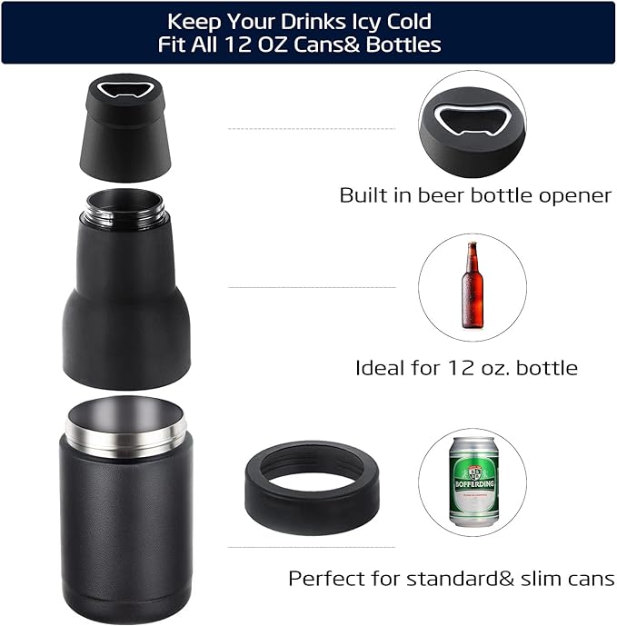 Lisslune | Beer Bottle and Can Cooler with Beer Opener
