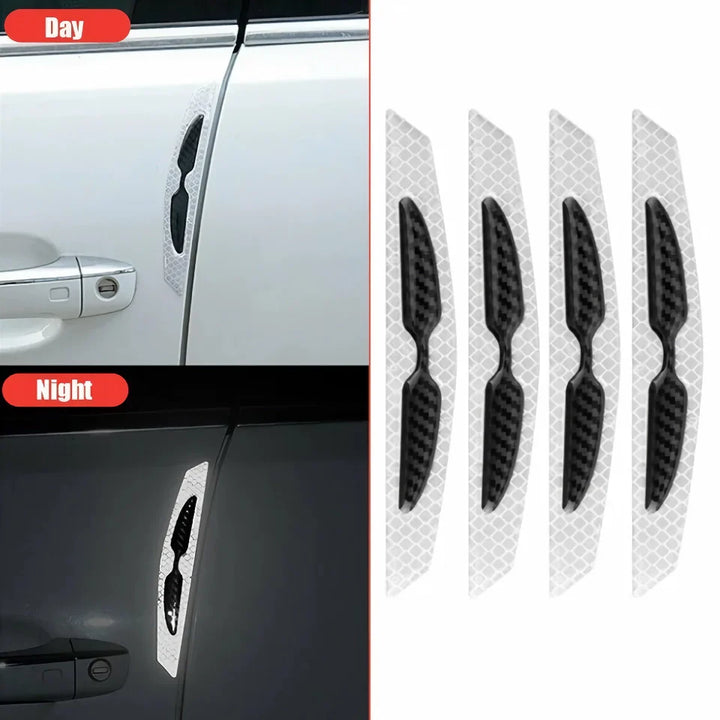 Lisslune | Reflective Car Door Edge Protector Stickers - 4Pk Anti-Collision Protection Strips
