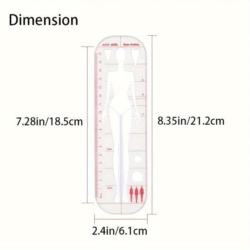 Lisslune | Fashion Sketching Acrylic Ruler and Design Template for Tailoring Excellence