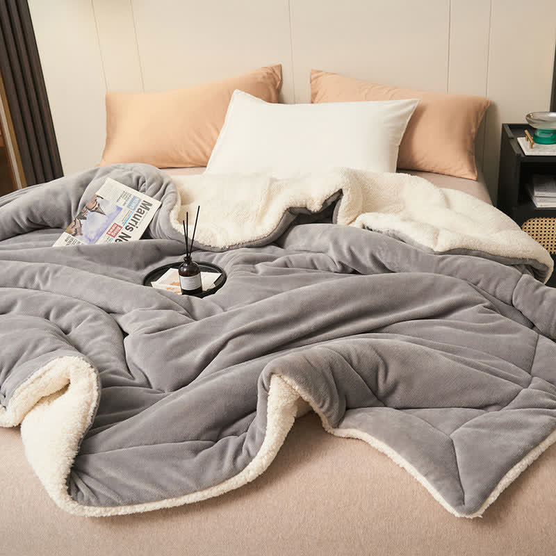 Lisslune | Solid thick double-sided velvet cube blanket