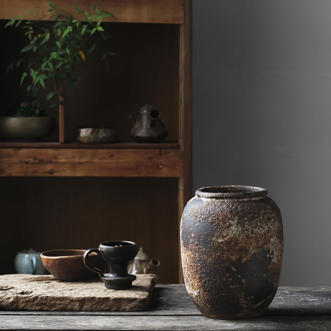 Lisslune | Harvest Bloom Decorative Vase – Artistic design with textured surface and fruit-inspired stems