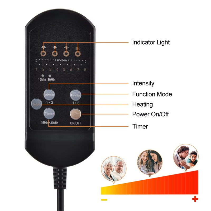 Lisslune | Electric Massage Chair Pad with Soothing Heat Therapy - Ideal for Home & Car
